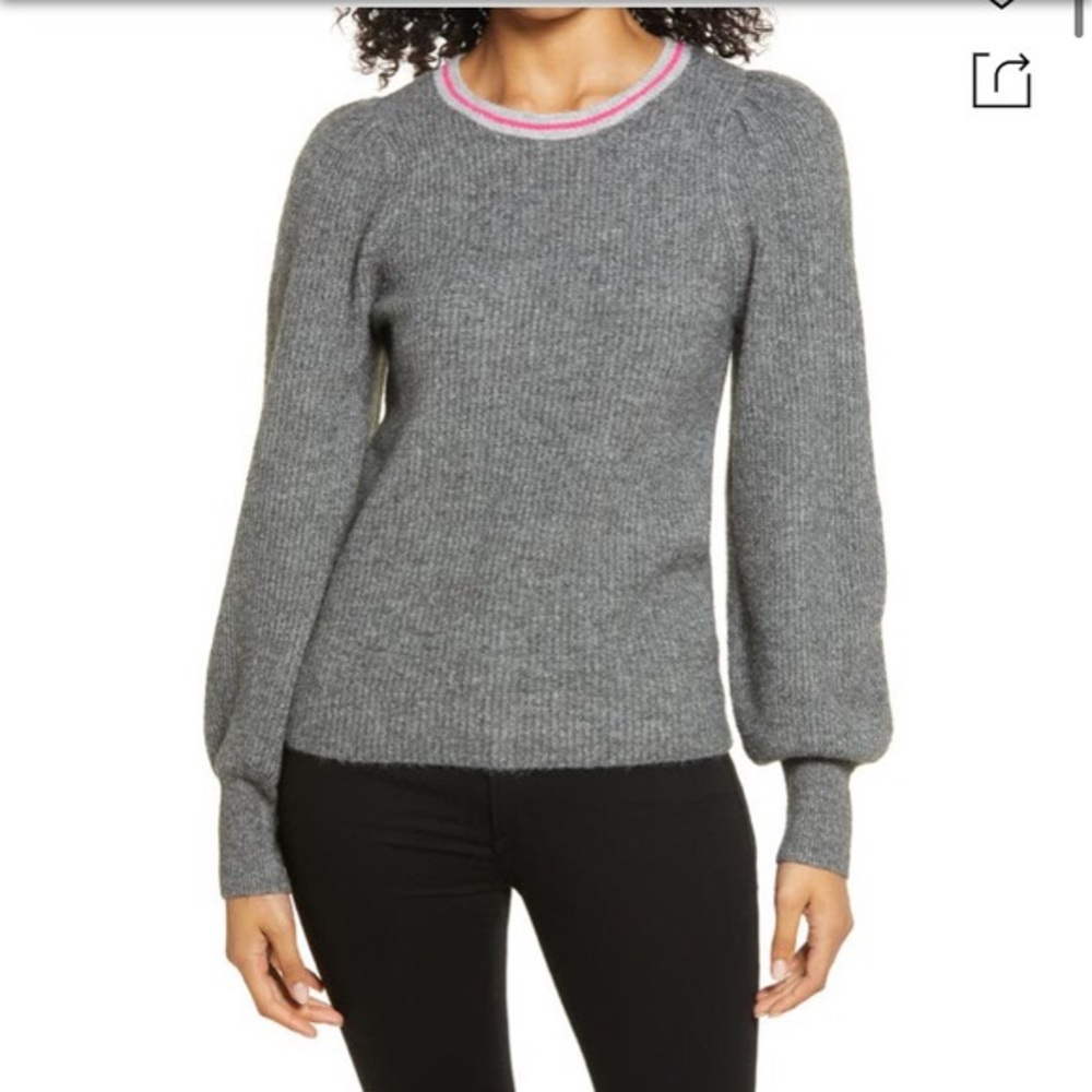 Halogen Heather Balloon Sleeve Sweater XS S